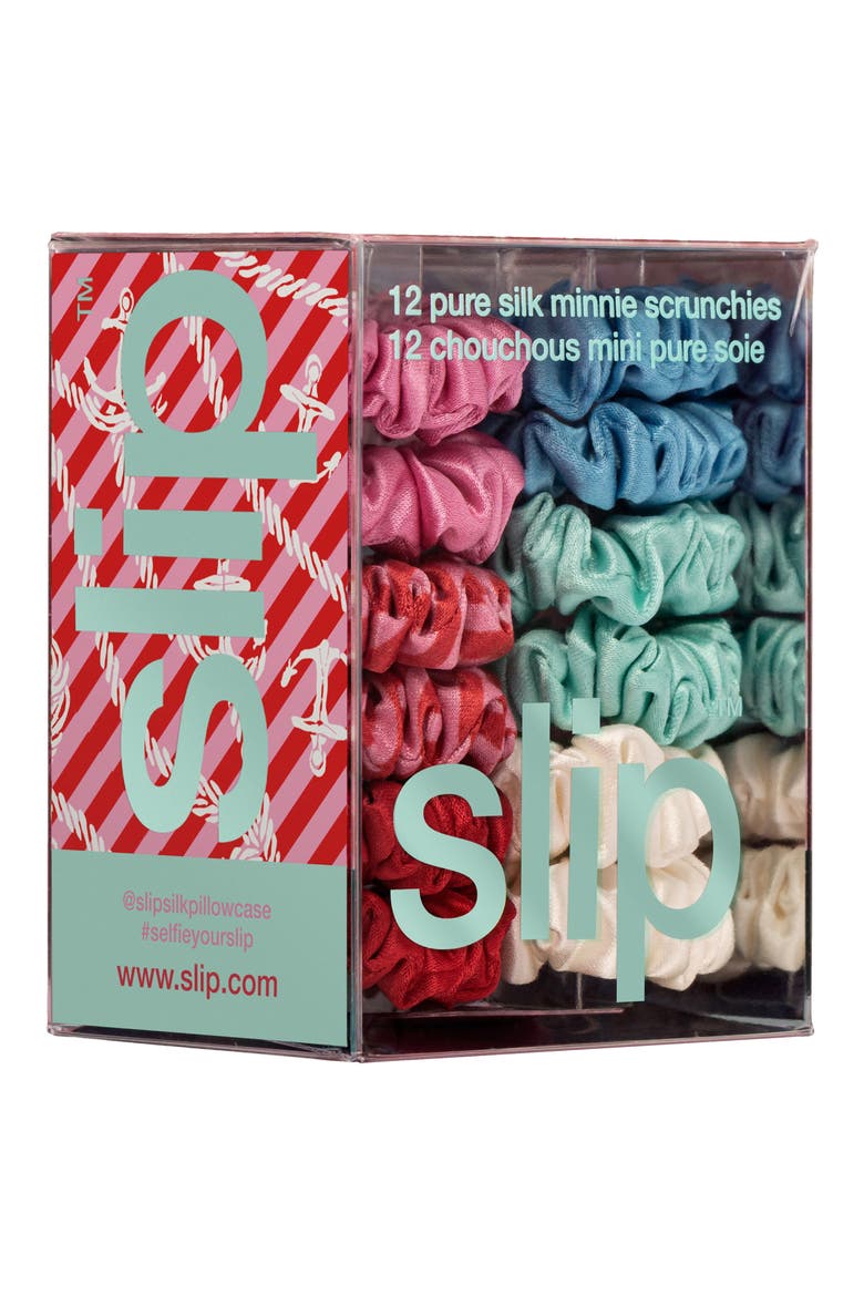 Set of 12 Minnie Pure Silk Scrunchies, Alternate, color, SUNDOWN