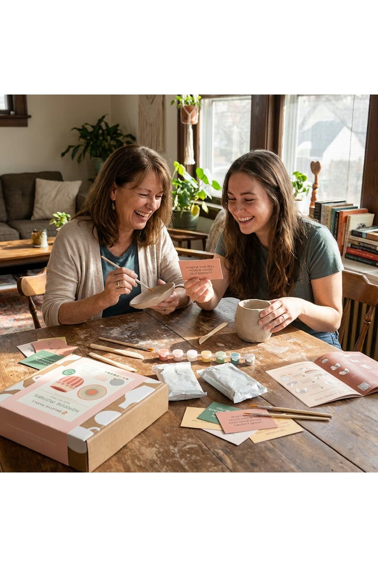 Honoring Mothers Clay Kit for 2 A Creative Keepsake for Connection, Alternate, color, Soft peach
