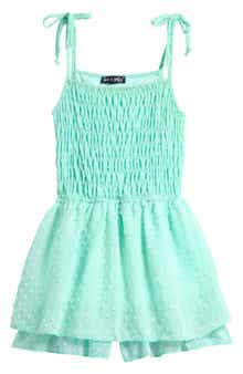 Ava & Yelly Kids' Clip Dot Smocked Romper