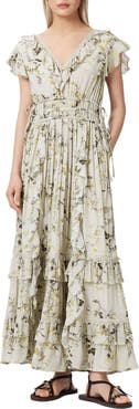 AllSaints Canto Floral Ruffle Maxi Dress