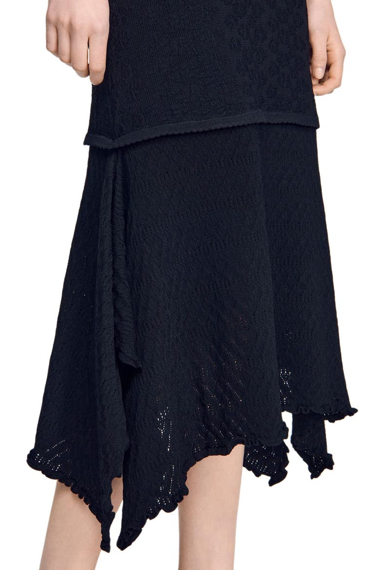 Fancy pointelle dress, Alternate, color, Black