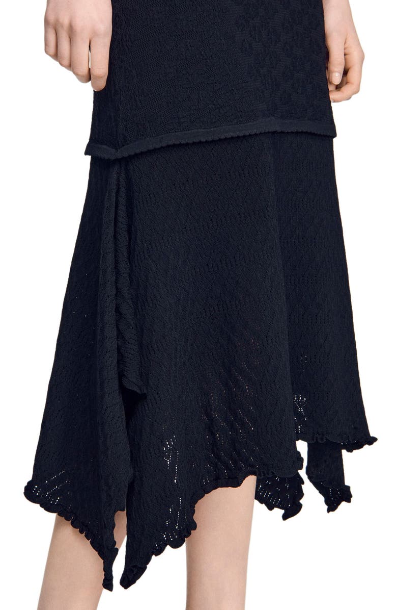 SANDRO Fancy pointelle dress, Alternate, color, Black