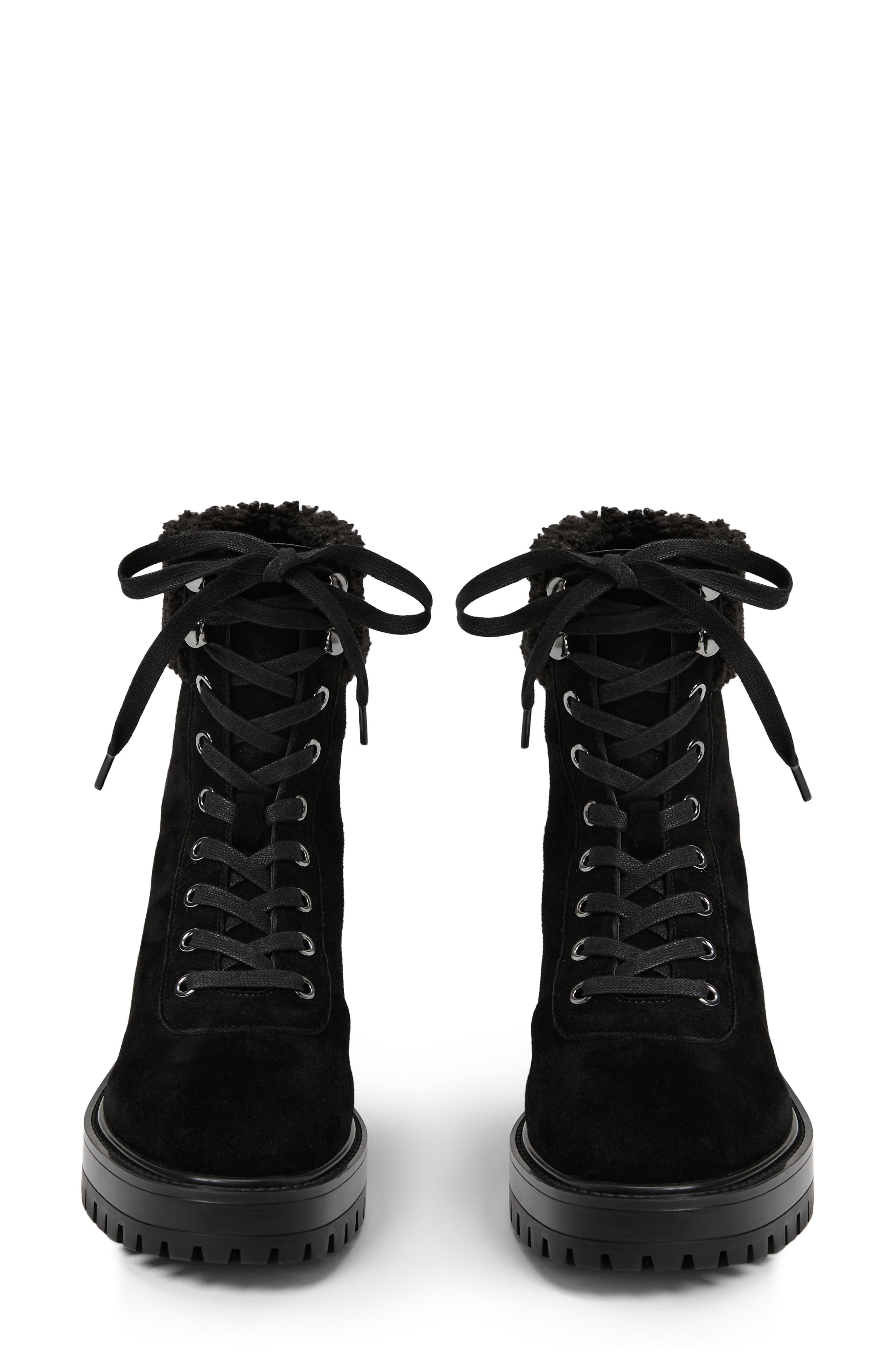 PAIGE Briar Faux Shearling Bootie, Alternate, color, Black