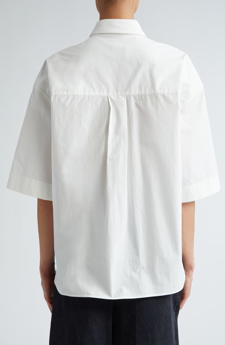 Khaite The Mahsha High-Low Cotton Poplin Button-Up Shirt, Alternate, color, 