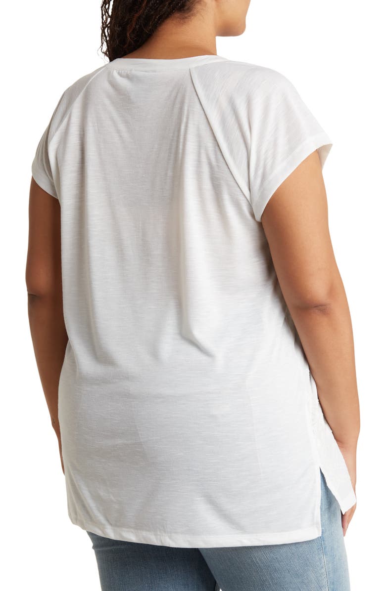 Forgotten Grace Pleated Embroidered Cotton Tunic Top, Alternate, color,