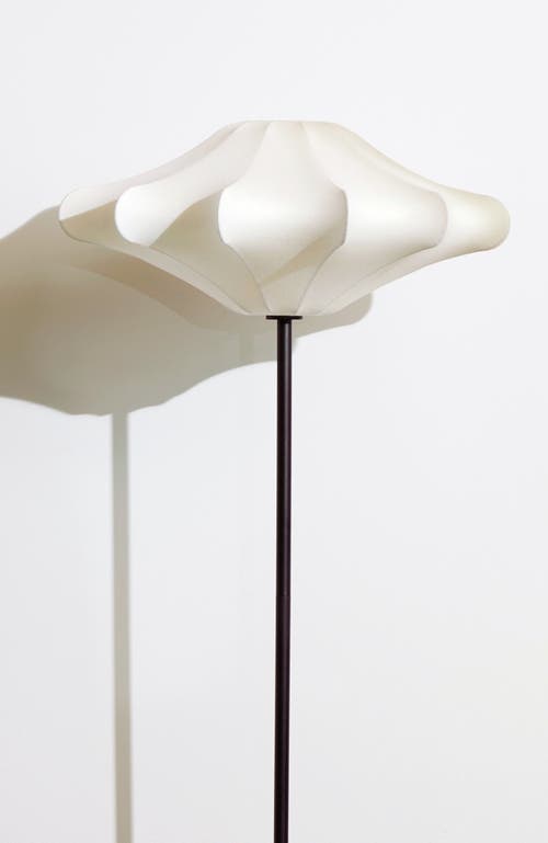 Brightech Atlas 67' Modern Led Tall Floor Lamp With Unique White Resin Shade In Classic Black