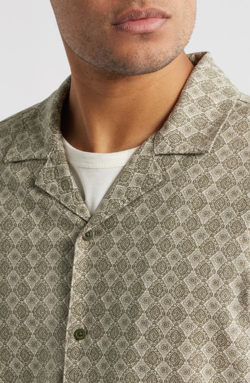 Rails Atlas Relaxed Fit Button Down Short Sleeve Shirt In Diamond Oat Olive