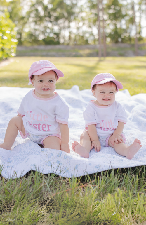 Bits & Bows Little Sister Twill Bow Baseball Hat In Pink
