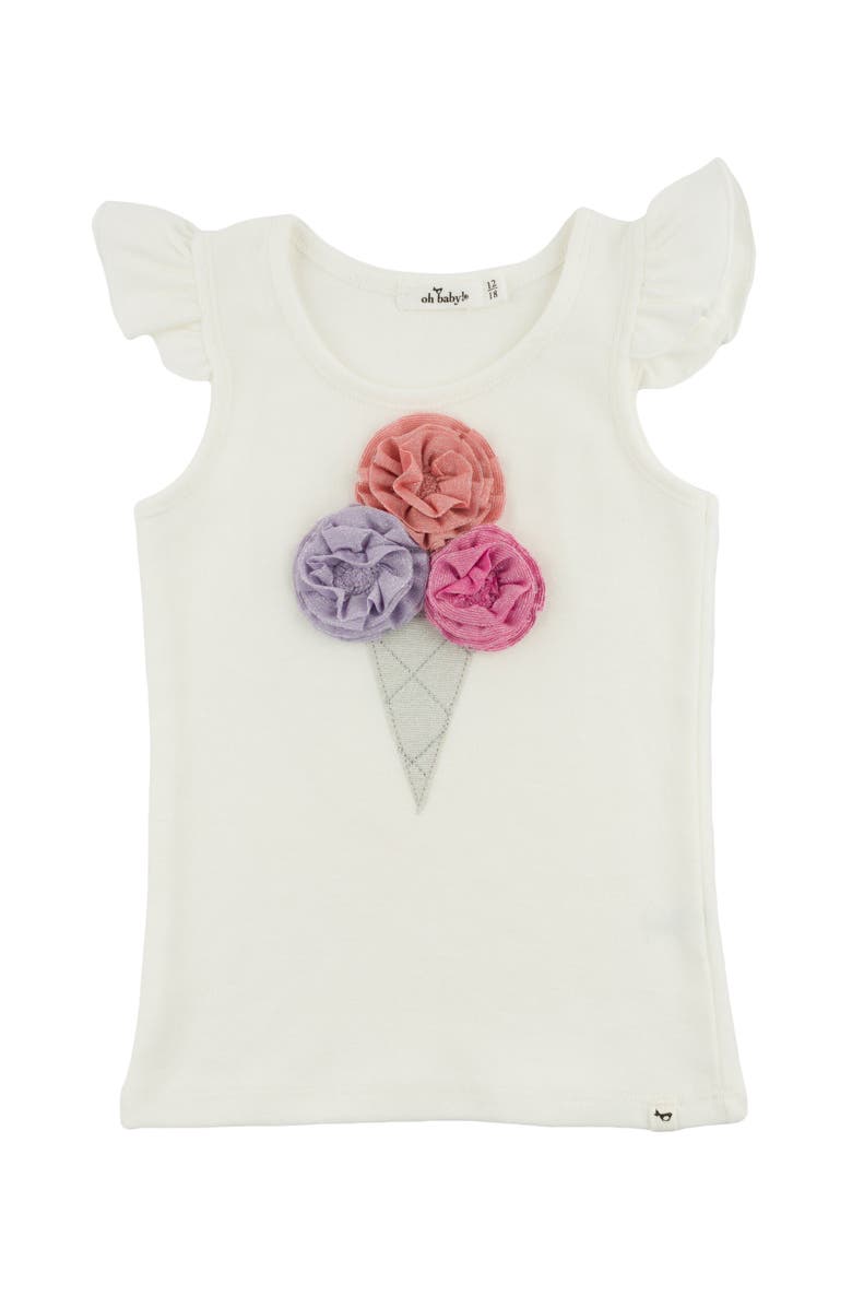 oh baby! Ice Cream Bright Sparkle Flutter Tank, Main, color, Cream