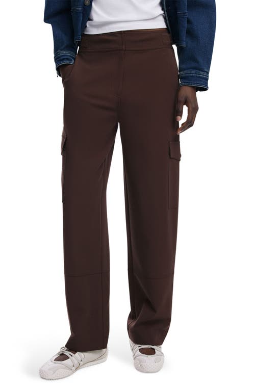 Desigual Wide Leg Cargo Pants In Brown