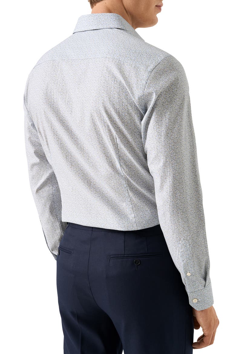 Slim Fit Floral Twill Button-Up Shirt, Alternate, color, MEDIUM BLUE