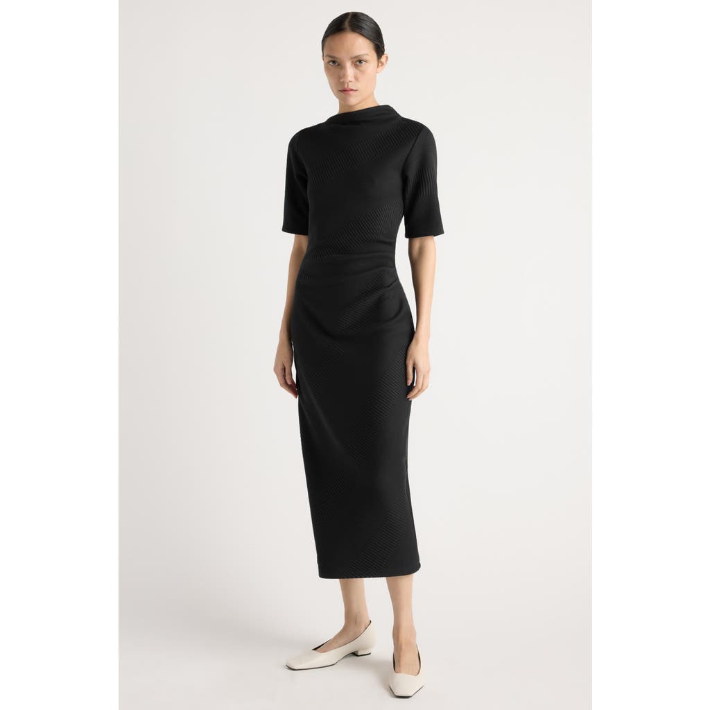 Modern Citizen Evie Ribbed-Knit Jersey Dress in Black at Nordstrom, Size X-Small