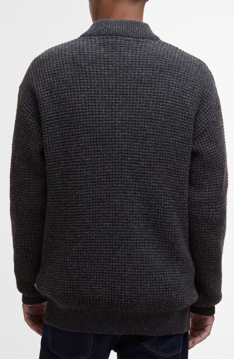 Barbour Gearstone Zip Shoulder Wool Sweater, Alternate, color, Charcoal Marl