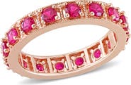 DELMAR Sterling Silver Created Ruby Ring