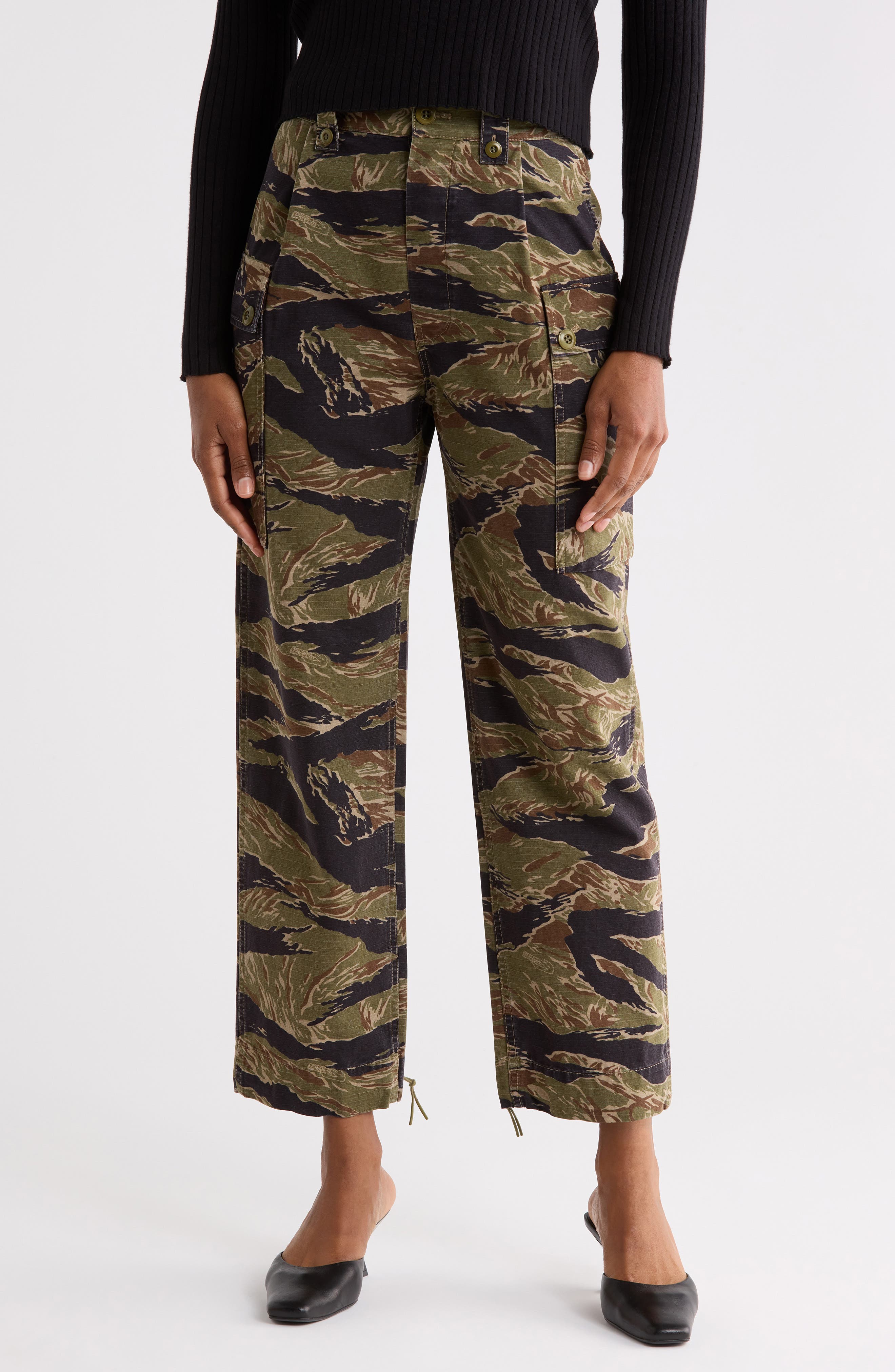 The Convoy Camo High Waist Ankle Cargo Pants