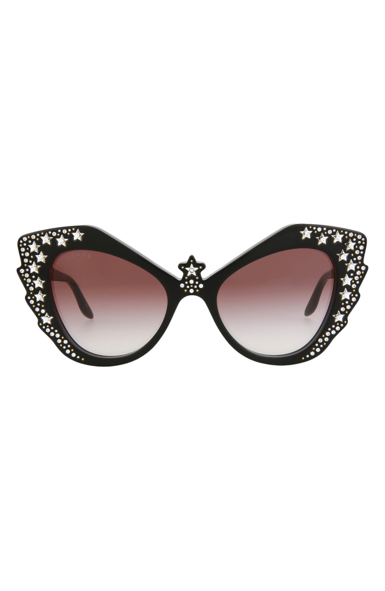 Gucci 52mm Special Edition Rhinestone Cat Eye Sunglasses