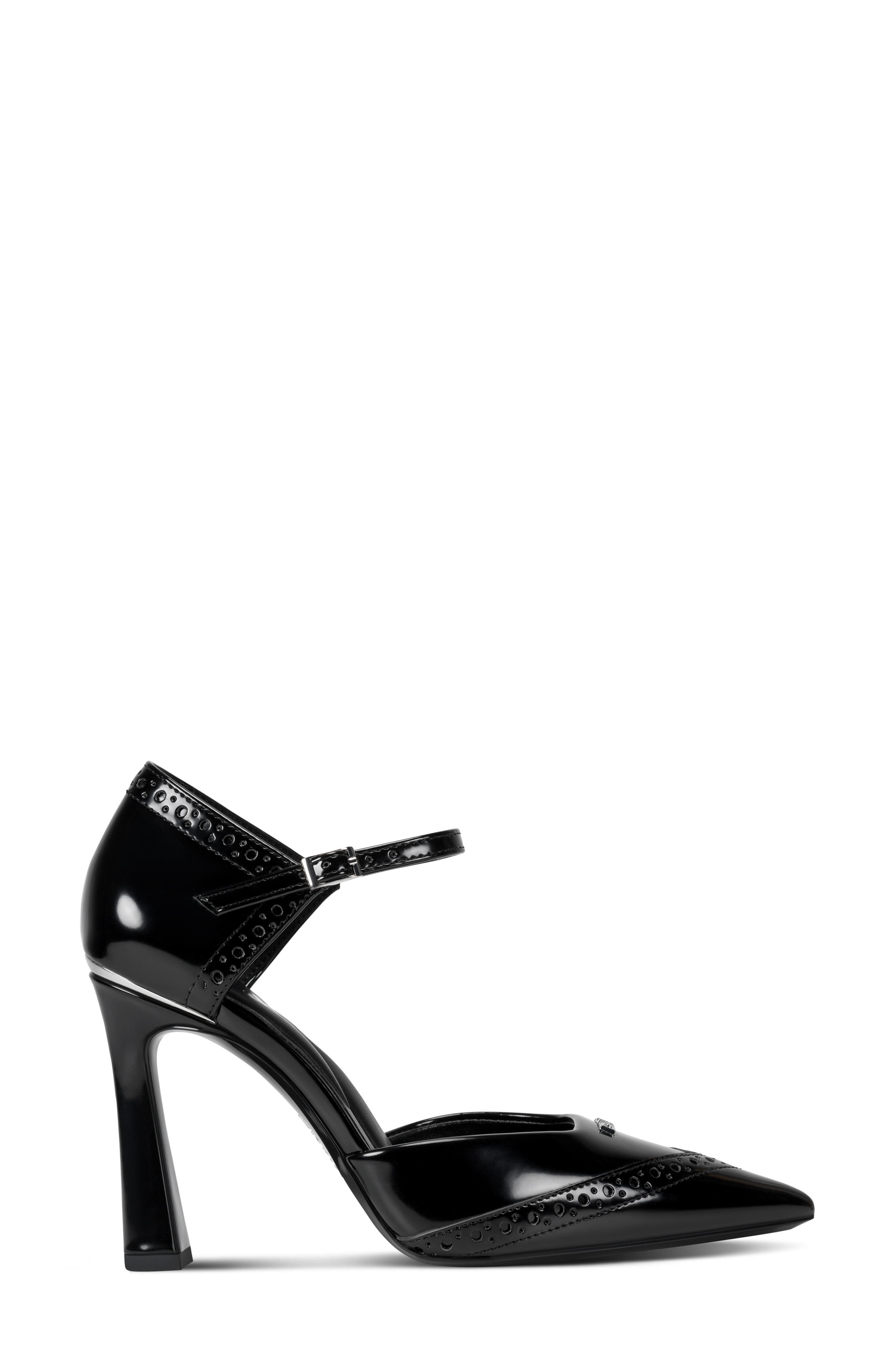 DKNY Carmyn Ankle Strap Pointed Toe Pump, Alternate, color, Black