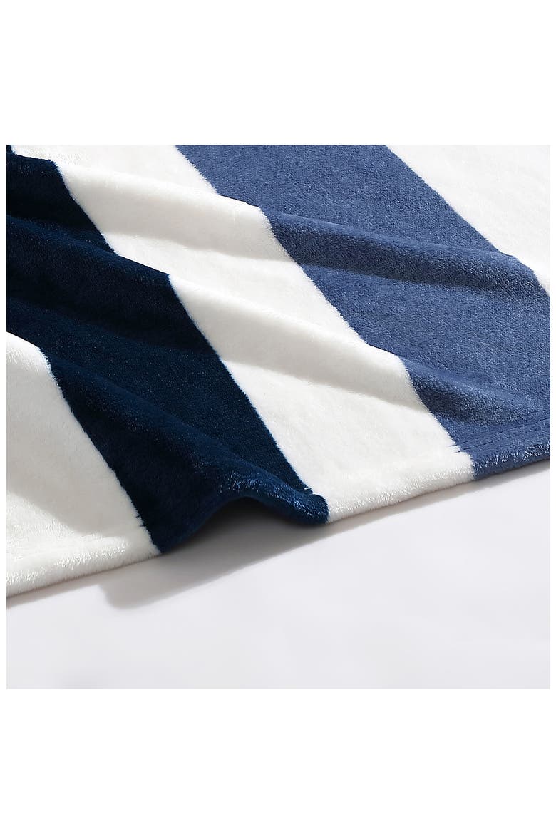 Awning Stripe Throw Blanket, Alternate, color, BLUE