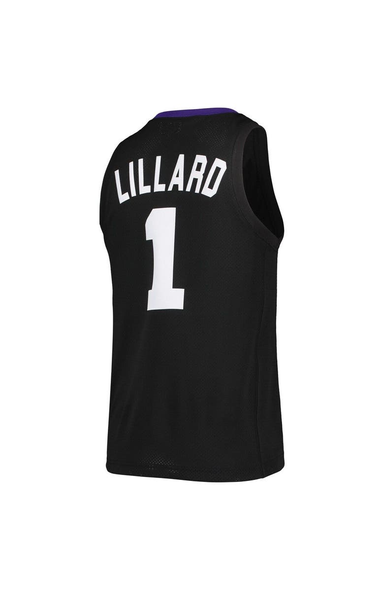 Retro Brand Men's Original Retro Brand Damian Lillard Black Weber State Wildcats Alumni Commemorative Classic Basketball Jersey, Alternate, color, 