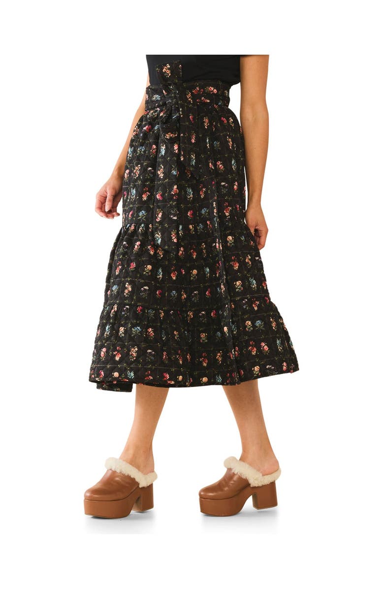 Eddy Celine Skirt, Alternate, color, Quilted Florence Black Floral