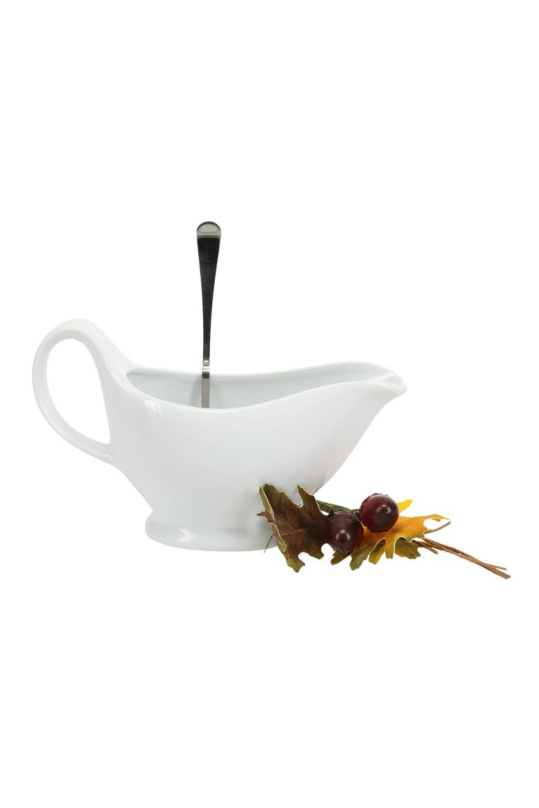 Porcelain Sauce Boat, Alternate, color, WHITE