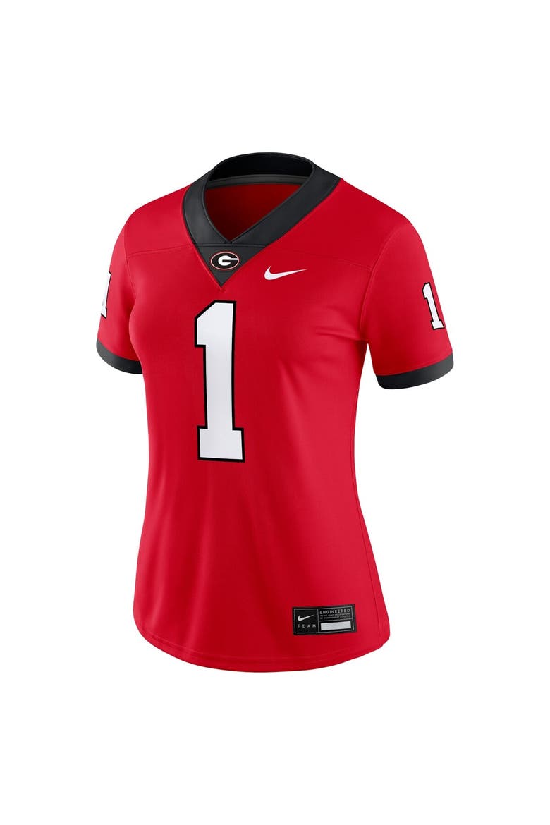Women's Nike #1 Red Georgia Bulldogs Game Jersey, Alternate, color, Red