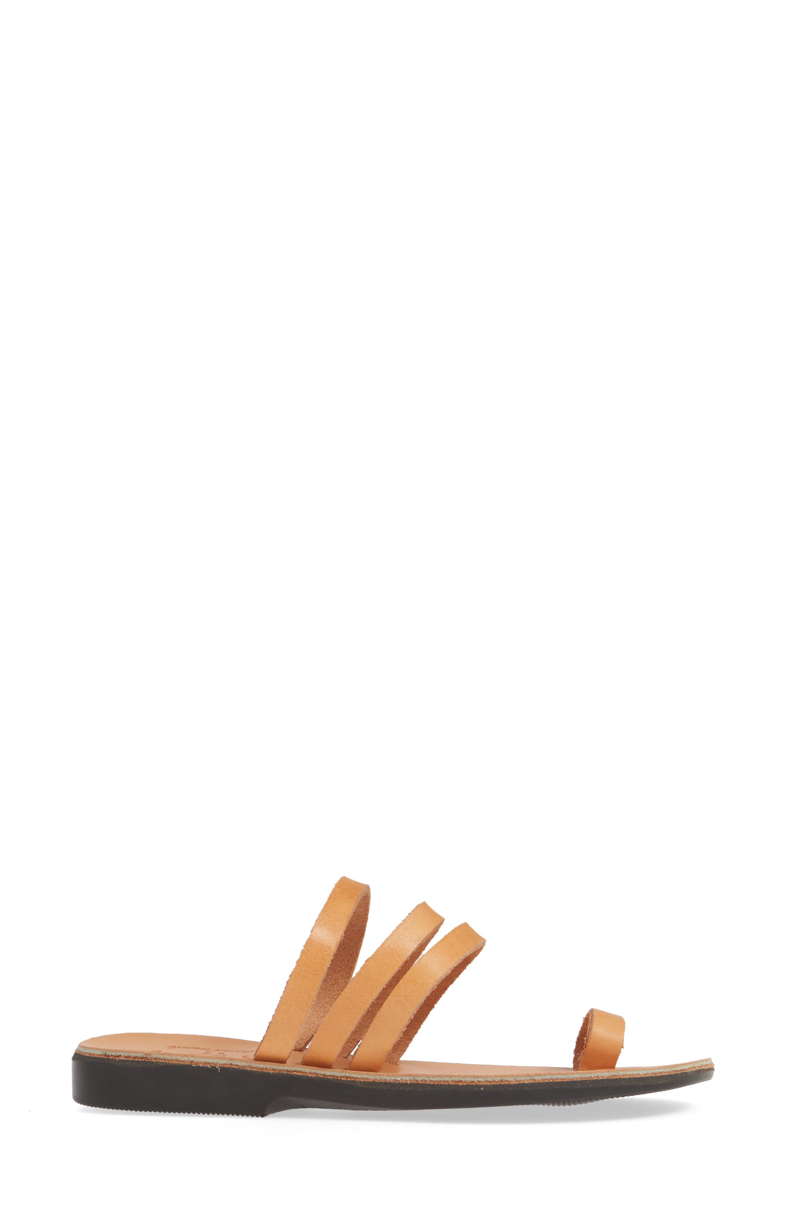 Angela Slide Sandal, Alternate, color, TAN LEATHER
