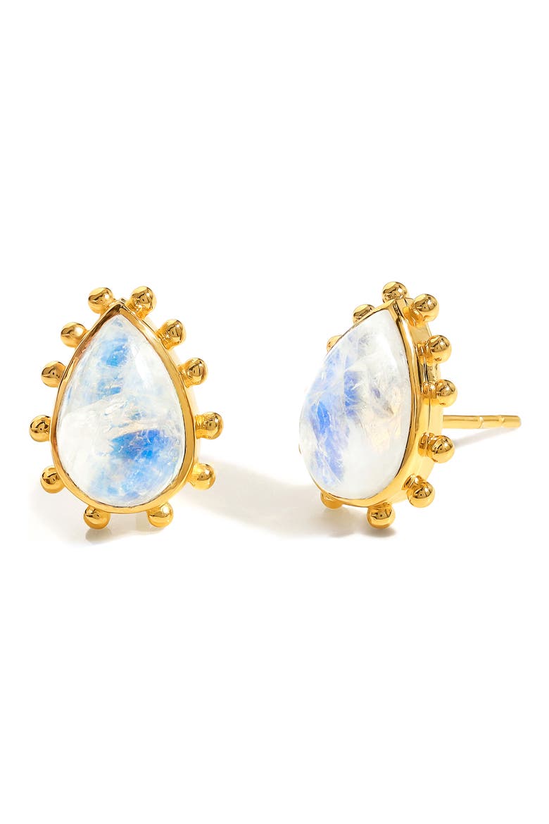 Pear Stud Earrings, Main, color, BLUE