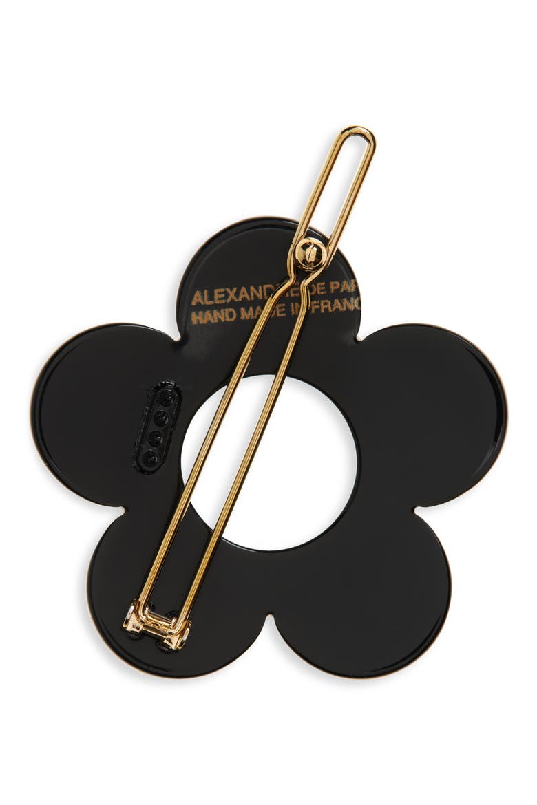 Flower Barrette, Alternate, color, BLACK