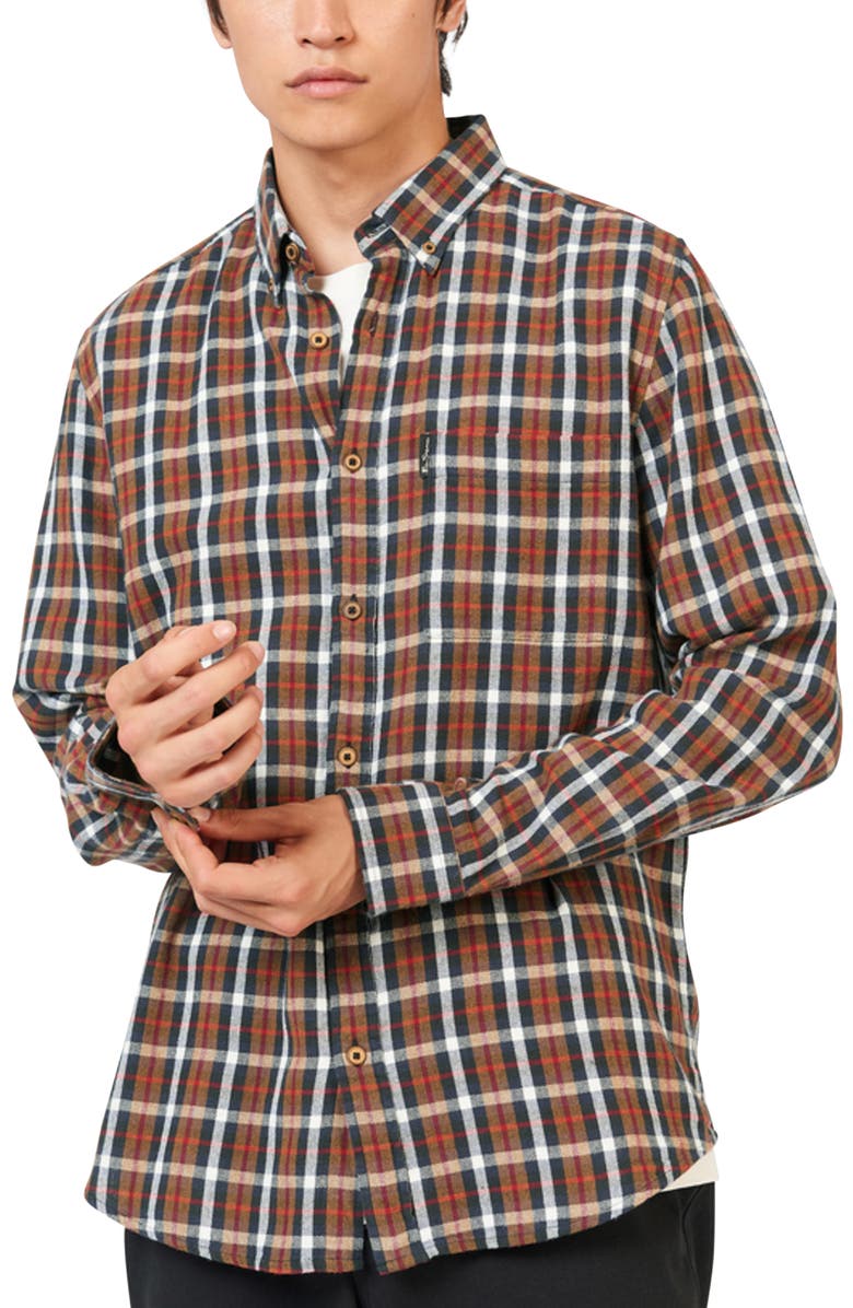 Ben Sherman Herringbone Check Button-Down Shirt, Main, color,