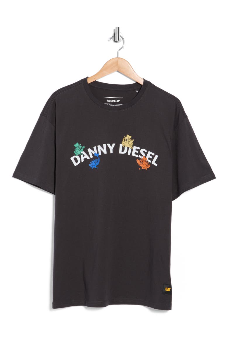 Relaxed Fit Danny Diesel Graphic T-Shirt, Alternate, color, WASHED BLACK