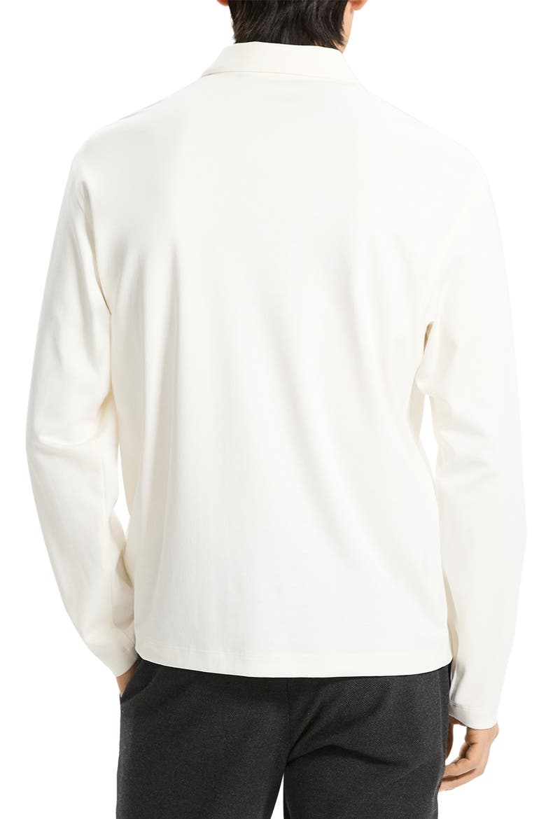 City Relaxed Long Sleeve Cotton Polo, Alternate, color, WHITE - 100