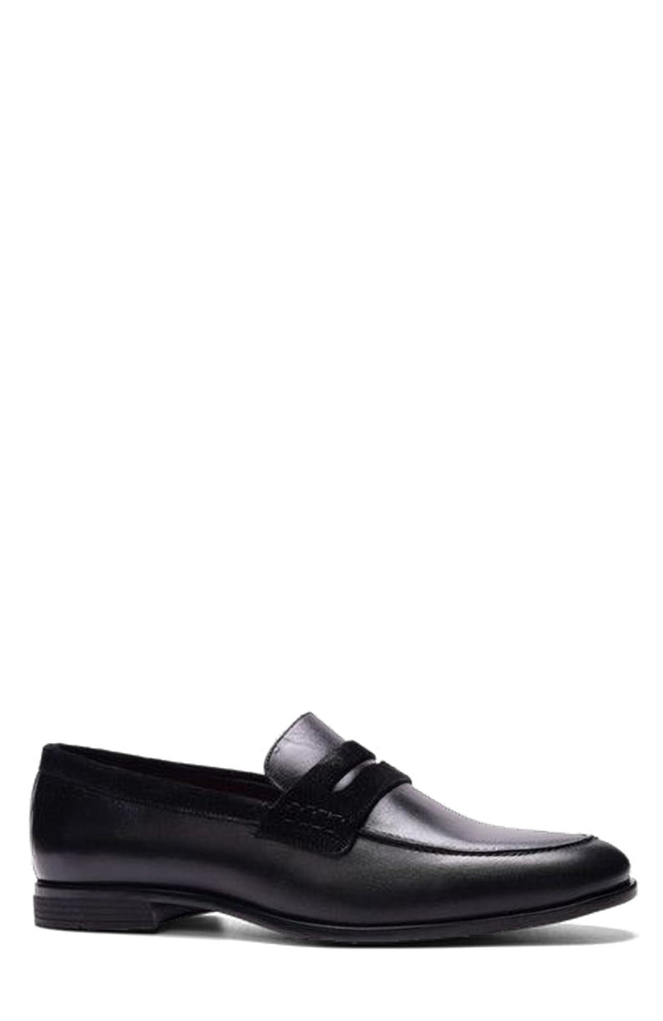 CARLOS SANTANA Leon Penny Loafer, Main, color, Black Leather