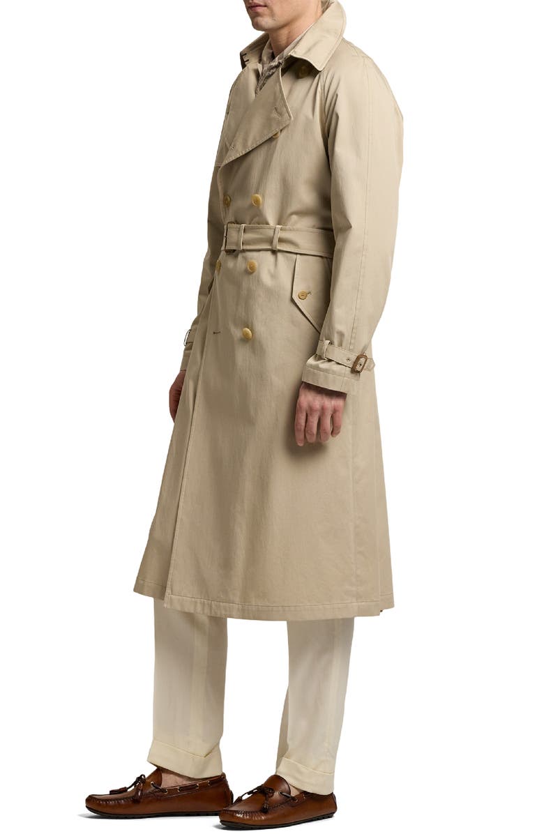 Ralph Lauren Purple Label Cotton Twill Trench Coat, Alternate, color, Khaki Stone