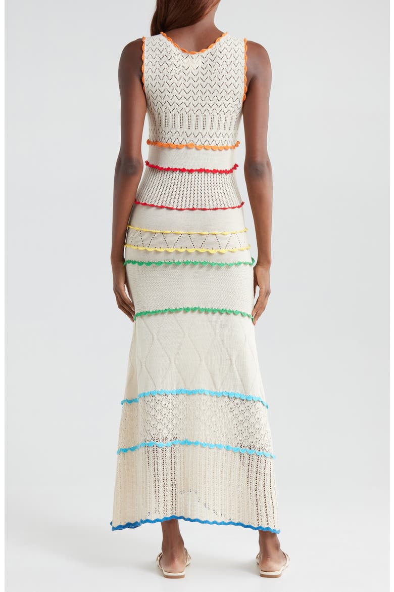 Abbie Tiered Mixed Stitch Cover-Up Maxi Dress, Alternate, color, MULTICOLOR
