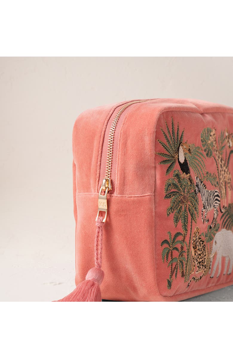 Elizabeth Scarlett World Wildlife Velvet Wash Bag, Alternate, color, 