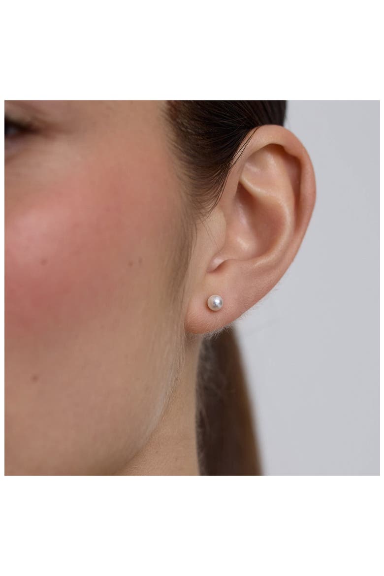 Mini Faux Pearl Stud Earrings, Alternate, color, GOLD