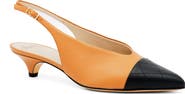 Amalfi by Rangoni Accento Slingback Pointed Cap Toe Kitten Heel Pump