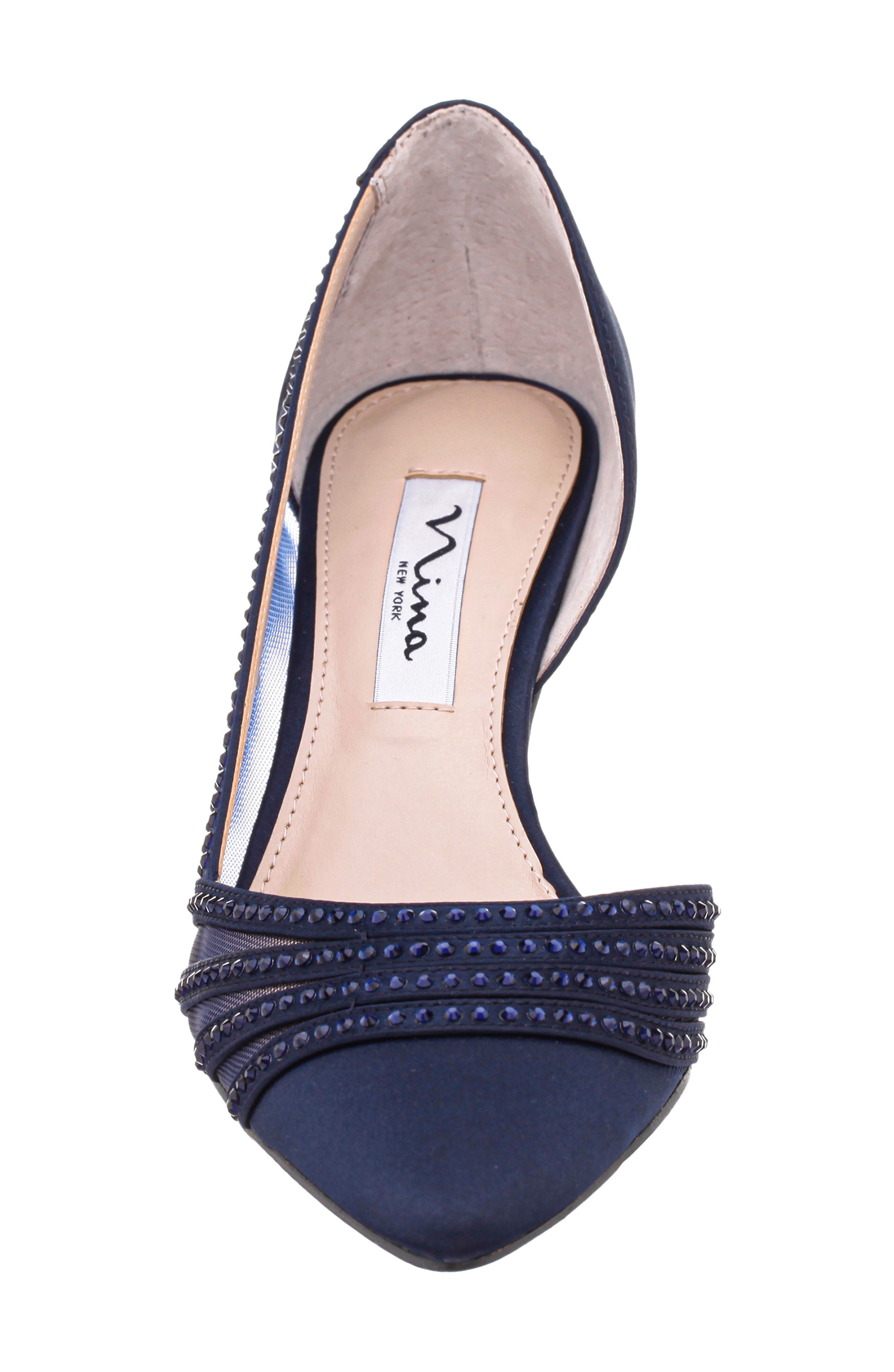 Noreen Pointed Toe Half d'Orsay Pump, Alternate, color, NEW NAVY