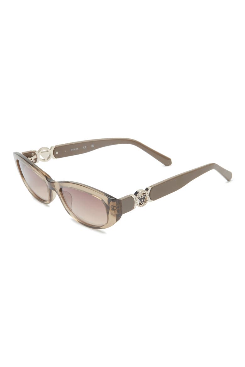 54mm Oval Sunglasses, Alternate, color, LIGHT BROWN / BROWN MIRROR