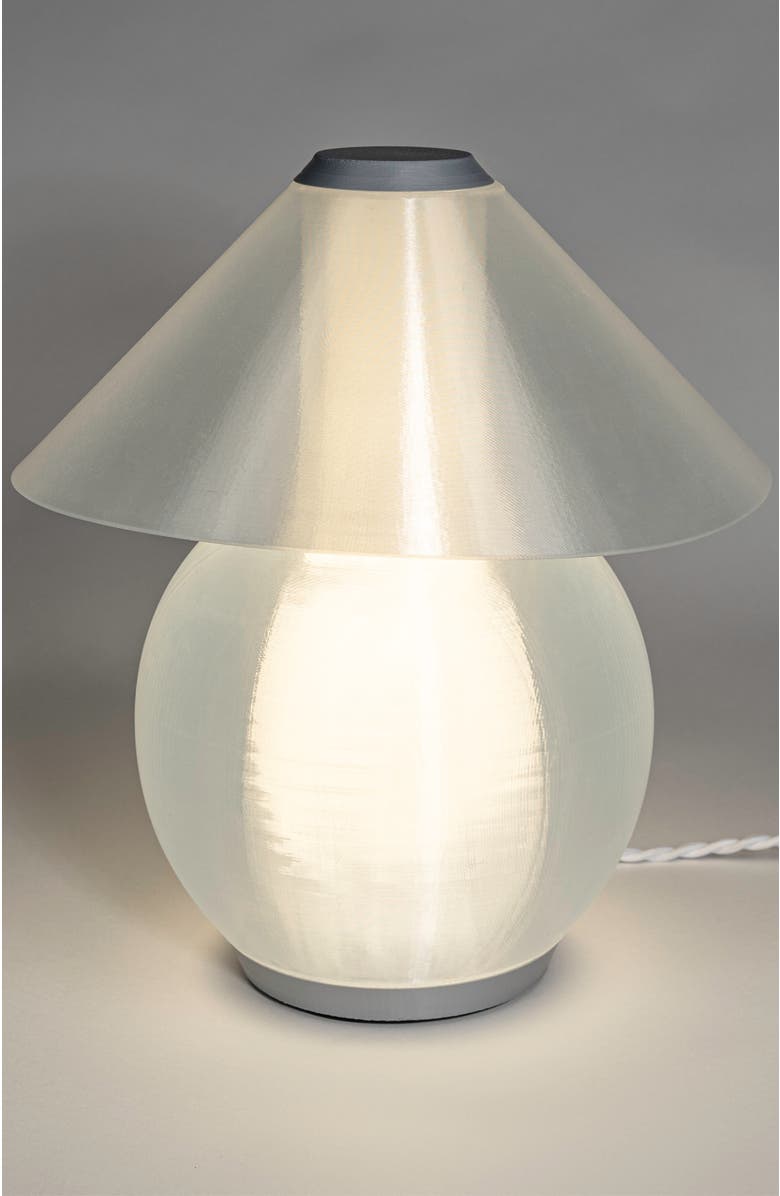 JONATHAN Y Opal 13" Modern Contemporary Plant-Based PLA 3D Printed Dimmable LED Table Lamp, Alternate, color, Light Smoke/Gray