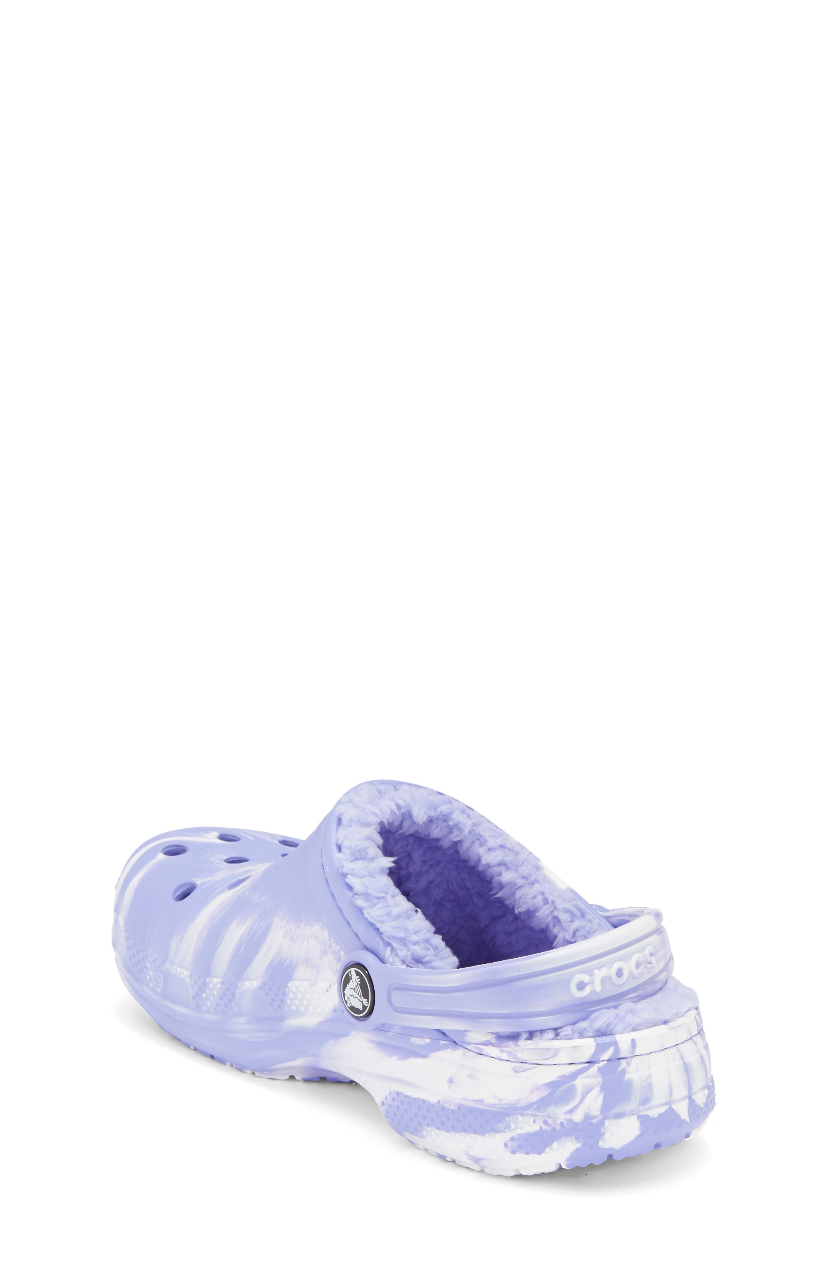 CROCS Kids' Baya Marbled Fleece Lined Clog, Alternate, color, Digital Violet Multi