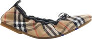 Burberry Check Fawn Ballerinas