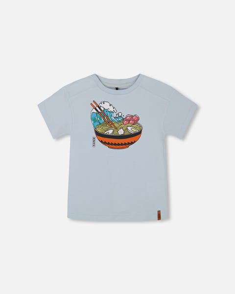 Deux Par Deux Short Sleeve Graphic Tee - Ramen Baby Blue Deux Par Deux Short Sleeve Graphic Tee - Ramen Baby Blue