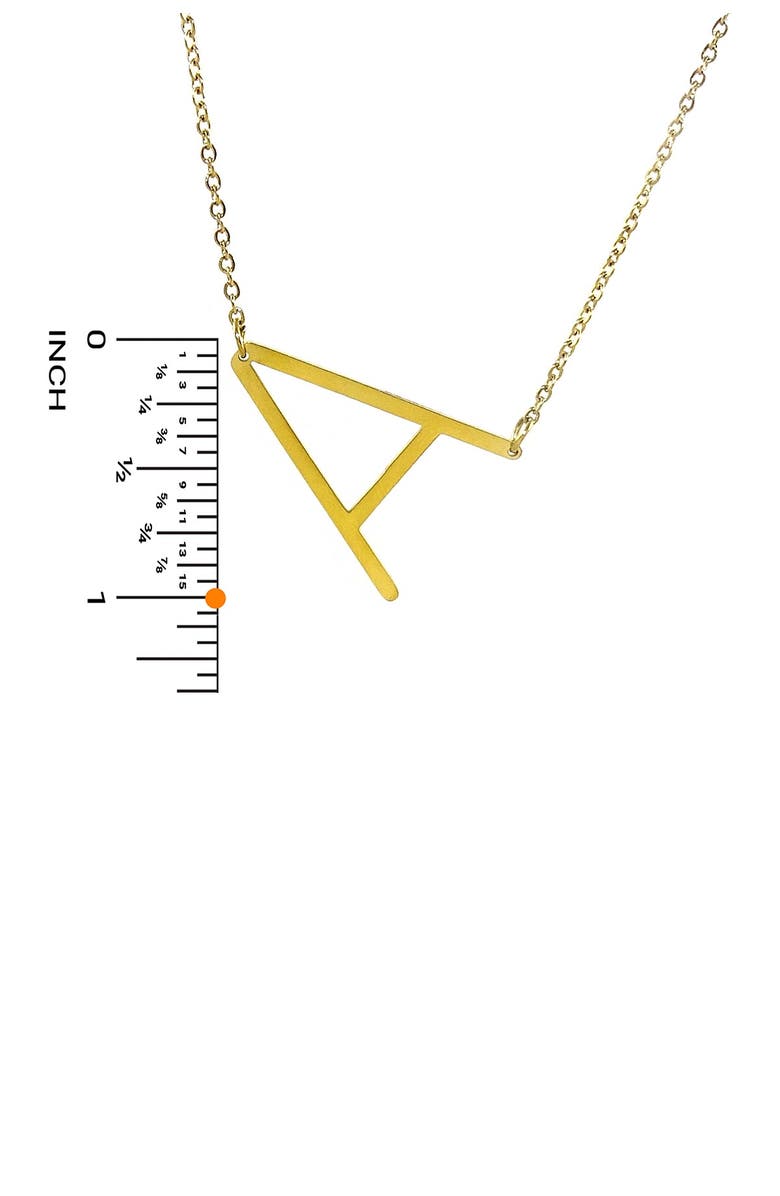 SAVVY CIE JEWELS 14K Gold Plated Initial Pendant Necklace with Gift Box - Multiple Letters Available, Alternate, color, Yellow