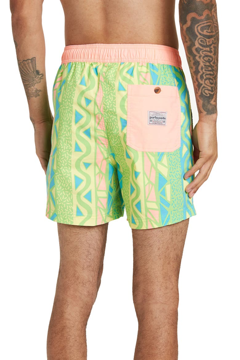 Maui Wowie Printed Swim Trunks, Alternate, color, LIME
