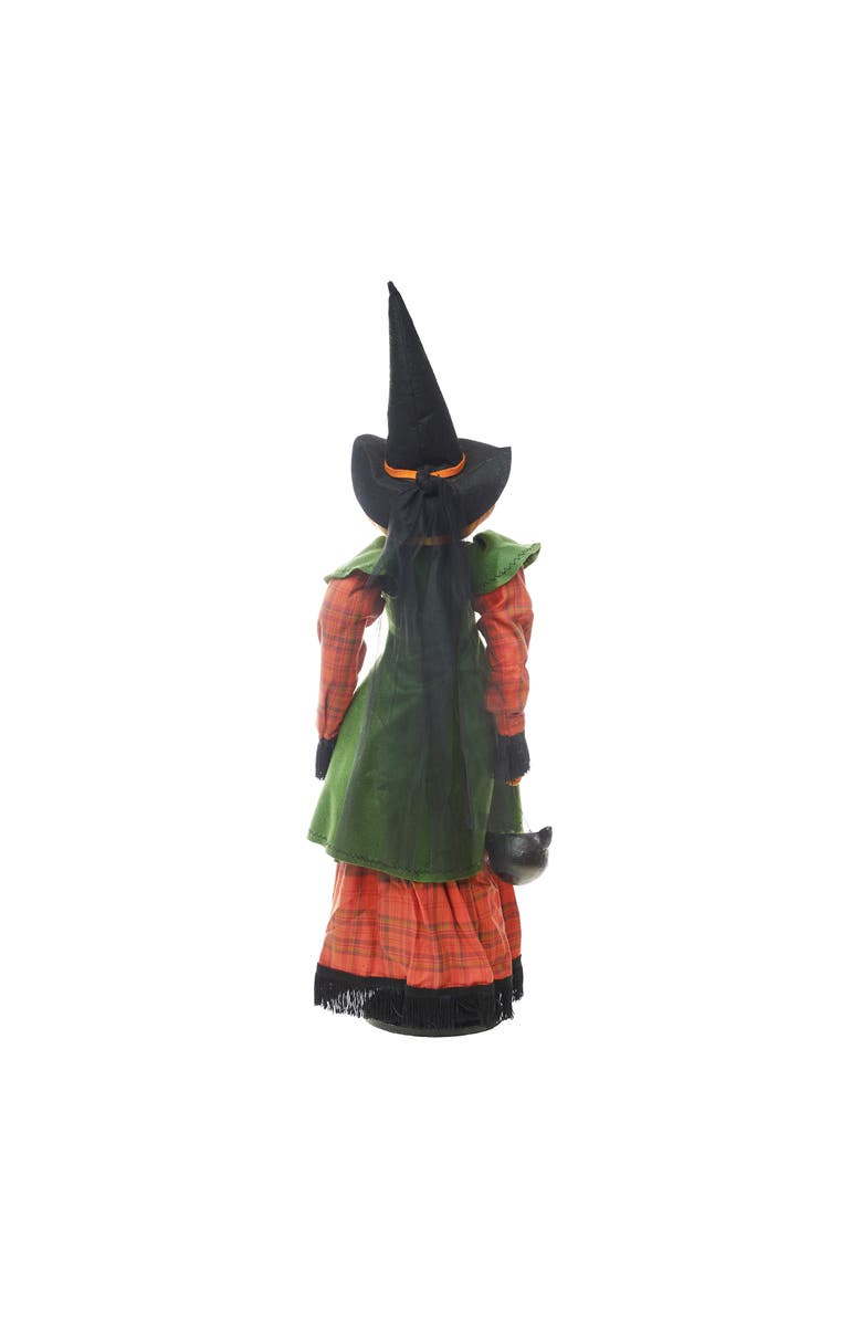 Gallerie II Ophelia Pumpkin Witch on Stand Joe Spencer Gathered Traditions Halloween Art Doll Figure, Alternate, color, Orange