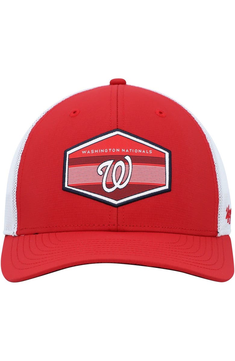 '47 Men's '47 Red/White Washington Nationals Burgess Trucker Snapback Hat, Alternate, color, Red