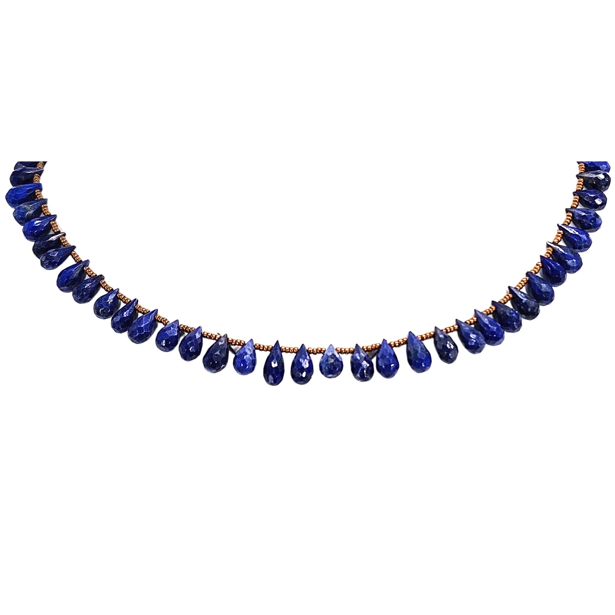 MADISON BEVERLY HILLS Faceted Gemstone Teardrop Bead Choker Necklace ...