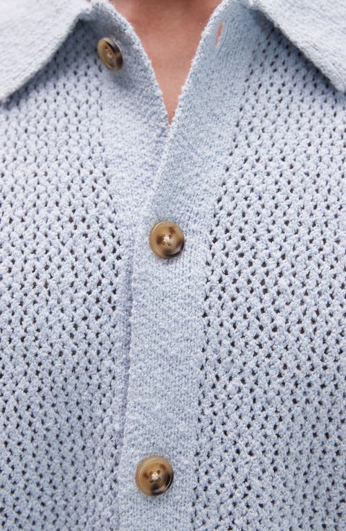 TOPMAN TOPMAN SHORT SLEEVE KNIT BUTTON-UP SHIRT
